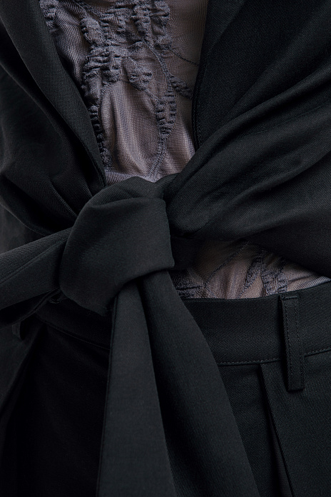 Жакет из хлопка и тенсела, цвет Черный