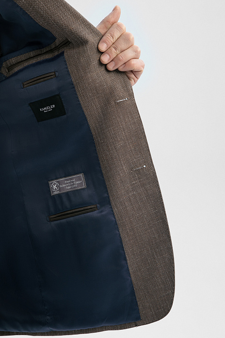 Пиджак из шерсти, льна и шелка с водоотталкивающей обработкой, цвет Коричневый