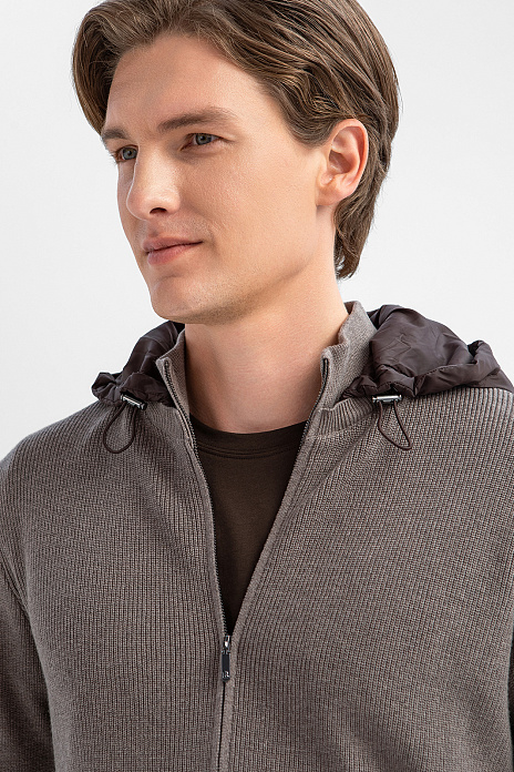 Кардиган из хлопка и кашемира, цвет Мокко