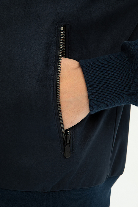 Куртка из алькантары, цвет Синий темный