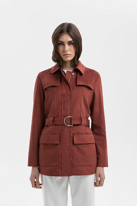 Куртка из алькантары, цвет Кирпичный