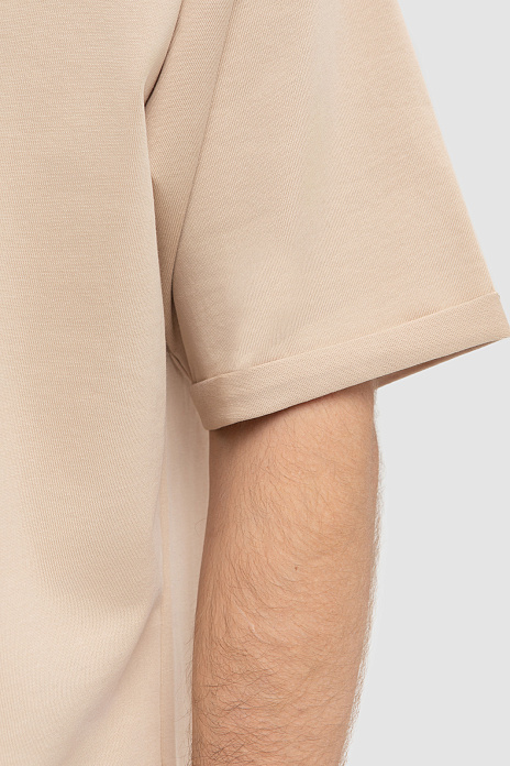 Хлопковая футболка оверсайз, цвет Бежевый