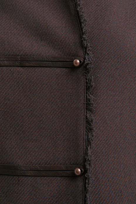 Жакет из хлопка и льна, цвет Коричневый