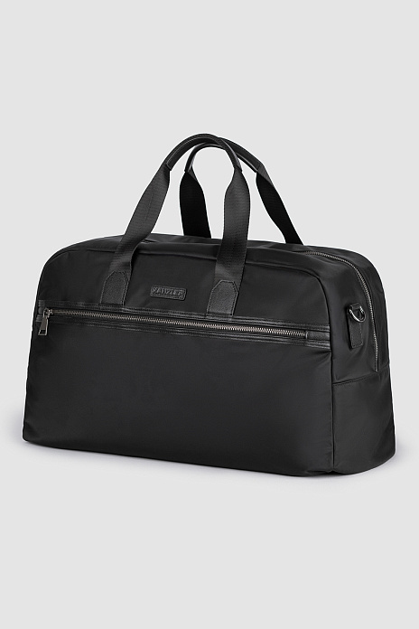 Сумка из натуральной кожи и текстиля, цвет Черный