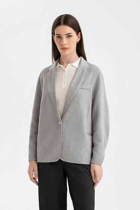 Пиджак из смесовой шерсти, цвет Серый