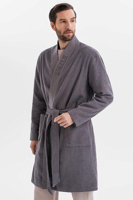 Халат из хлопка, цвет Серый темный