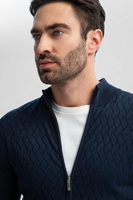 Кардиган из хлопка Пима, цвет Синий темный