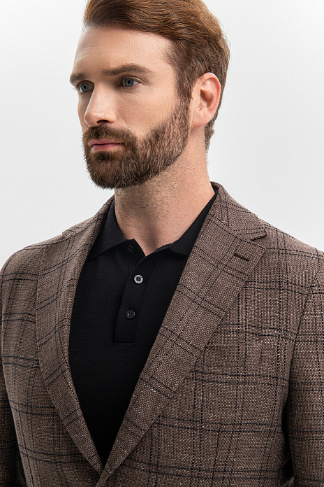 Пиджак из шерсти, льна и хлопка, лимитированная коллекция, цвет Коричневый