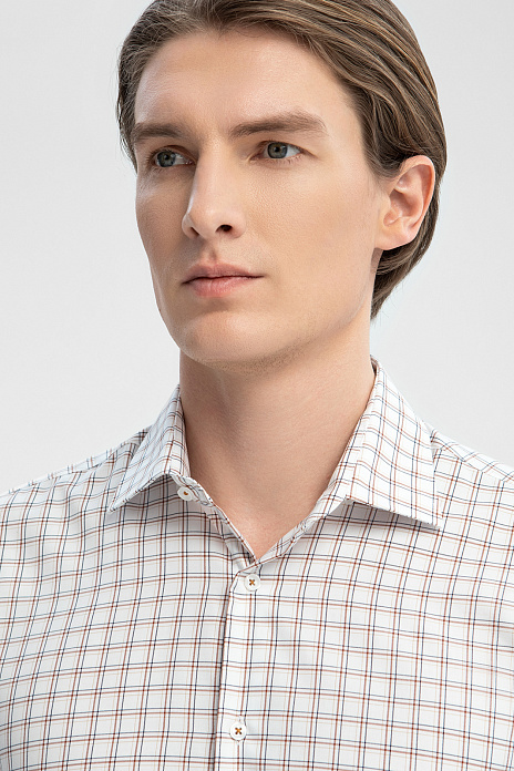 Сорочка из хлопка, устойчивого к сминанию, цвет Коричневый