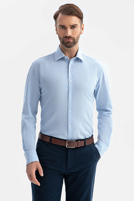 Сорочка из австрийской ткани Getzner, цвет Голубой светлый