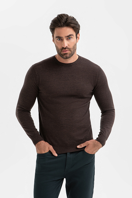 Джемпер из шерсти, цвет Коричневый