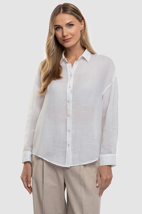 Свободная рубашка из рами, цвет Белый