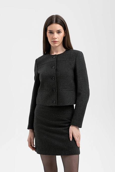 Пиджак из шерсти, цвет Зеленый темный