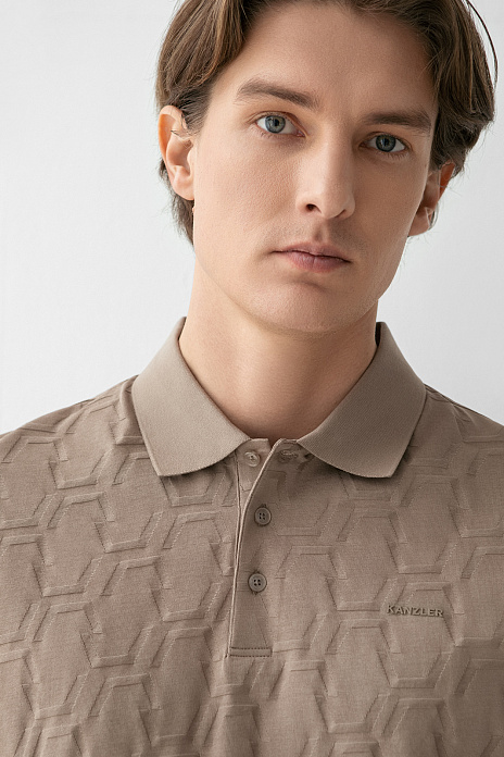 Поло из мерсеризованного хлопка, цвет Бежевый