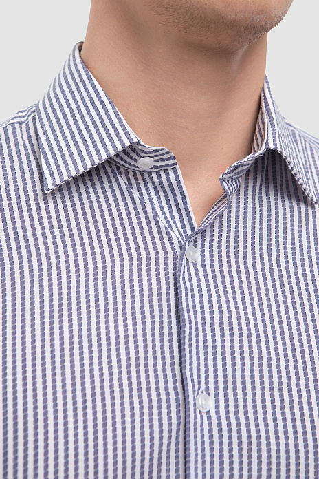 Сорочка из хлопка свободного фасона, цвет Голубой