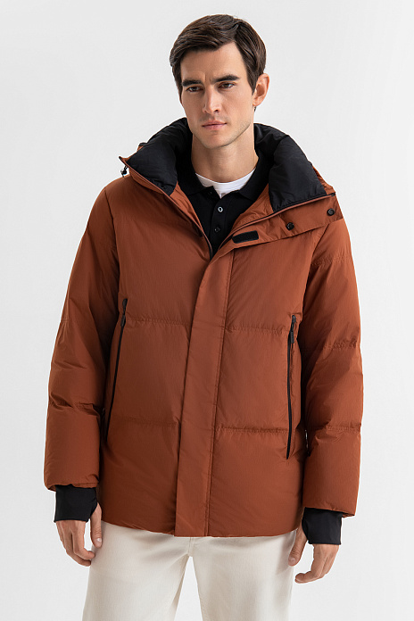 Пуховик с водоотталкивающей обработкой и внутренними подтяжками, цвет Терракотовый