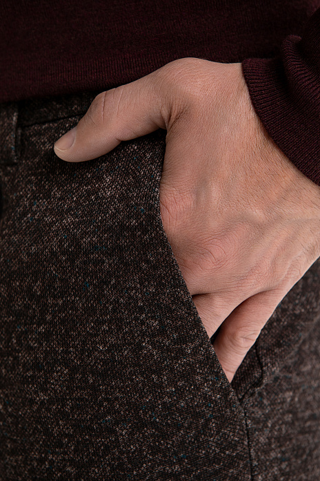 Брюки на кулиске с эффектом меланжа, цвет Коричневый