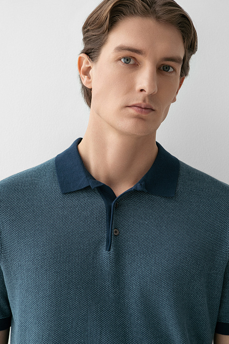 Поло из хлопка, цвет Синий