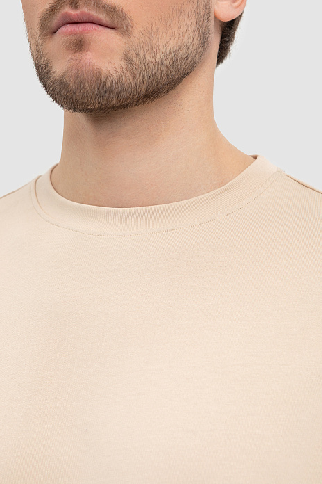 Хлопковая футболка оверсайз, цвет Бежевый