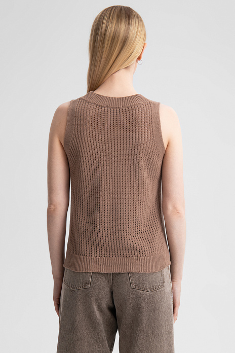 Топ изо льна и хлопка, цвет Мокко