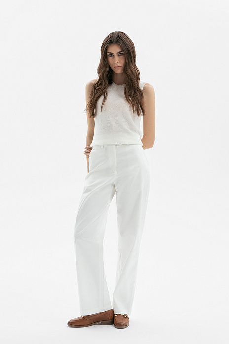Брюки из хлопка и тенсела, цвет Белый
