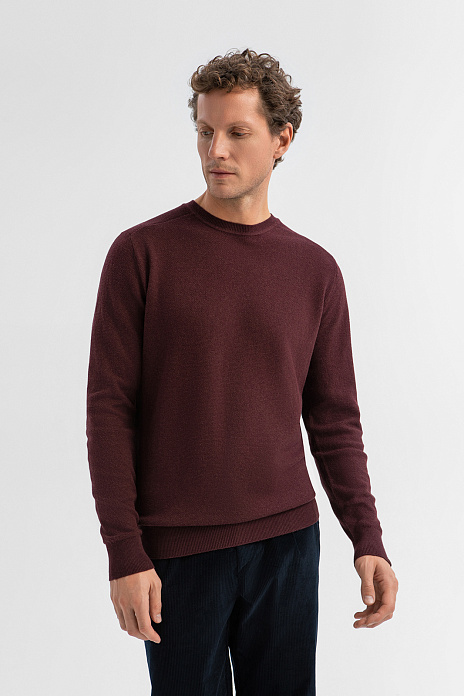 Джемпер из хлопка и кашемира, цвет Винный