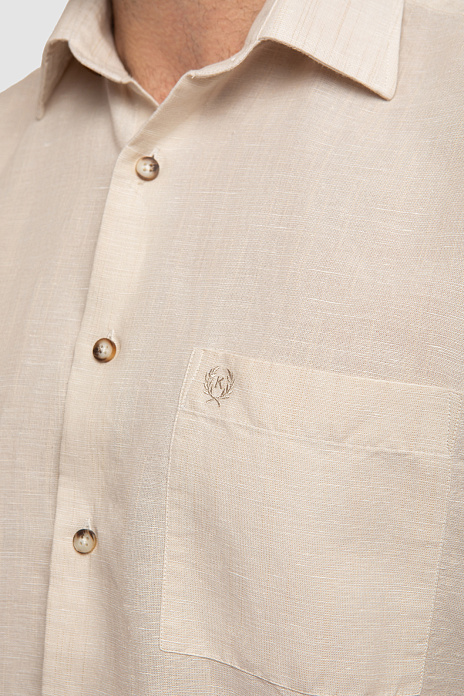 Сорочка с коротким рукавом изо льна и хлопка Getzner, цвет Бежевый